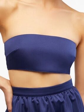 WeWoreWhat Navy Satin Bandeau Top